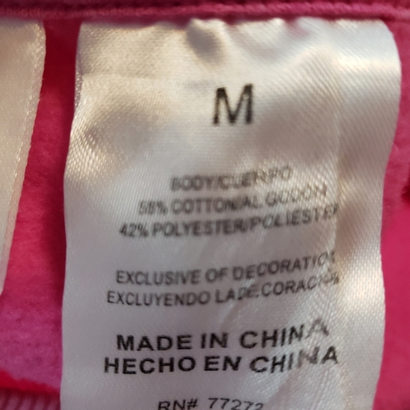 Barbie Womens Size Medium Pink Acid Wash Crew Neck Pullover Sweatshirt NWT - Picture 7 of 9